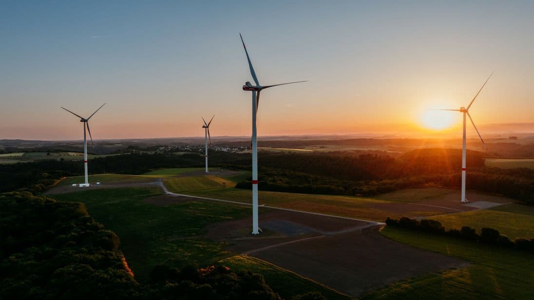 Ein Windpark im goldenen Abendlicht – für Fotograf Jakob Prößdorf war dieses Shooting mehr als ein Routineeinsatz.