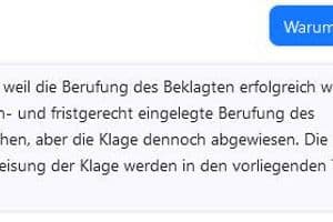Auch die Antwort auf die nächste Frage ist nicht sehr ergiebig.