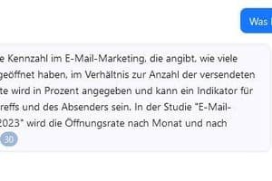 Chatpdf kann die einzelnen Kennzahlen wie zum Beispiel Öffungsrate oder ….