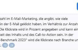 …. Klickrate auf Grundlage der Studie auch problemlos erläutern.