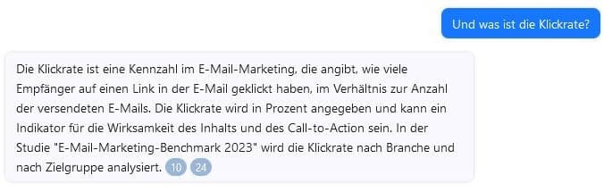 …. Klickrate auf Grundlage der Studie auch problemlos erläutern.