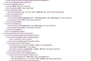 XML-Datei: So sieht der Datensatz einer E-Rechnung aus.