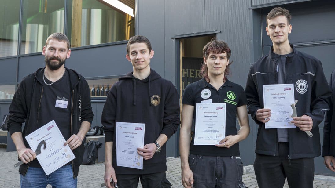 Die besten Brauer und Mälzer Deutschlands: Maximilian Hald, Simon Schnüll, Lenz Marin Börner und Niklas Engelberty (v. l. n. r.).