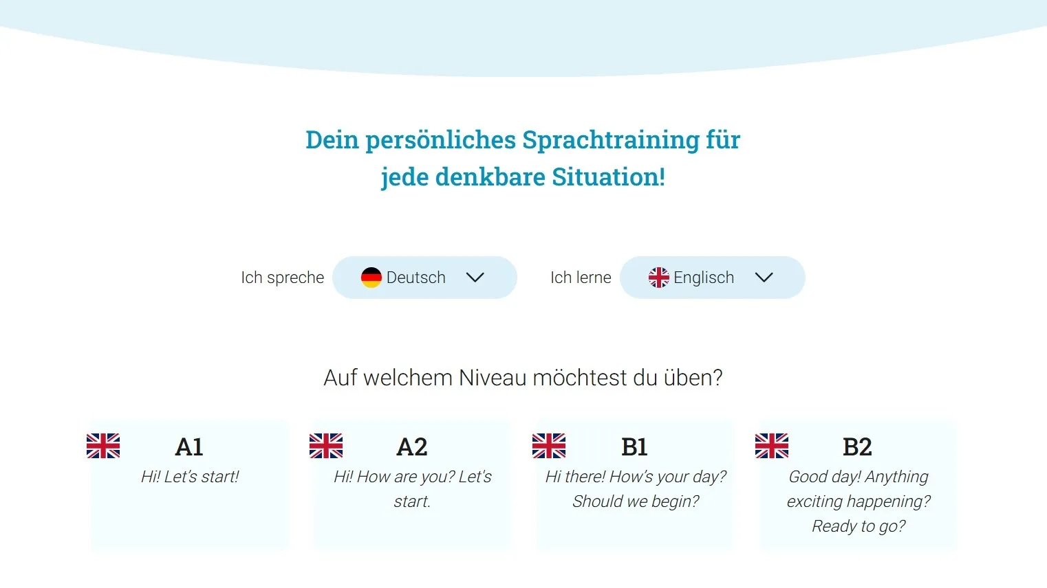 In der kostenlosen Version des Langenscheidt Language Coach können Nutzer Deutsch und Englisch lernen – mit Übungen für berufliche oder alltägliche Situationen.