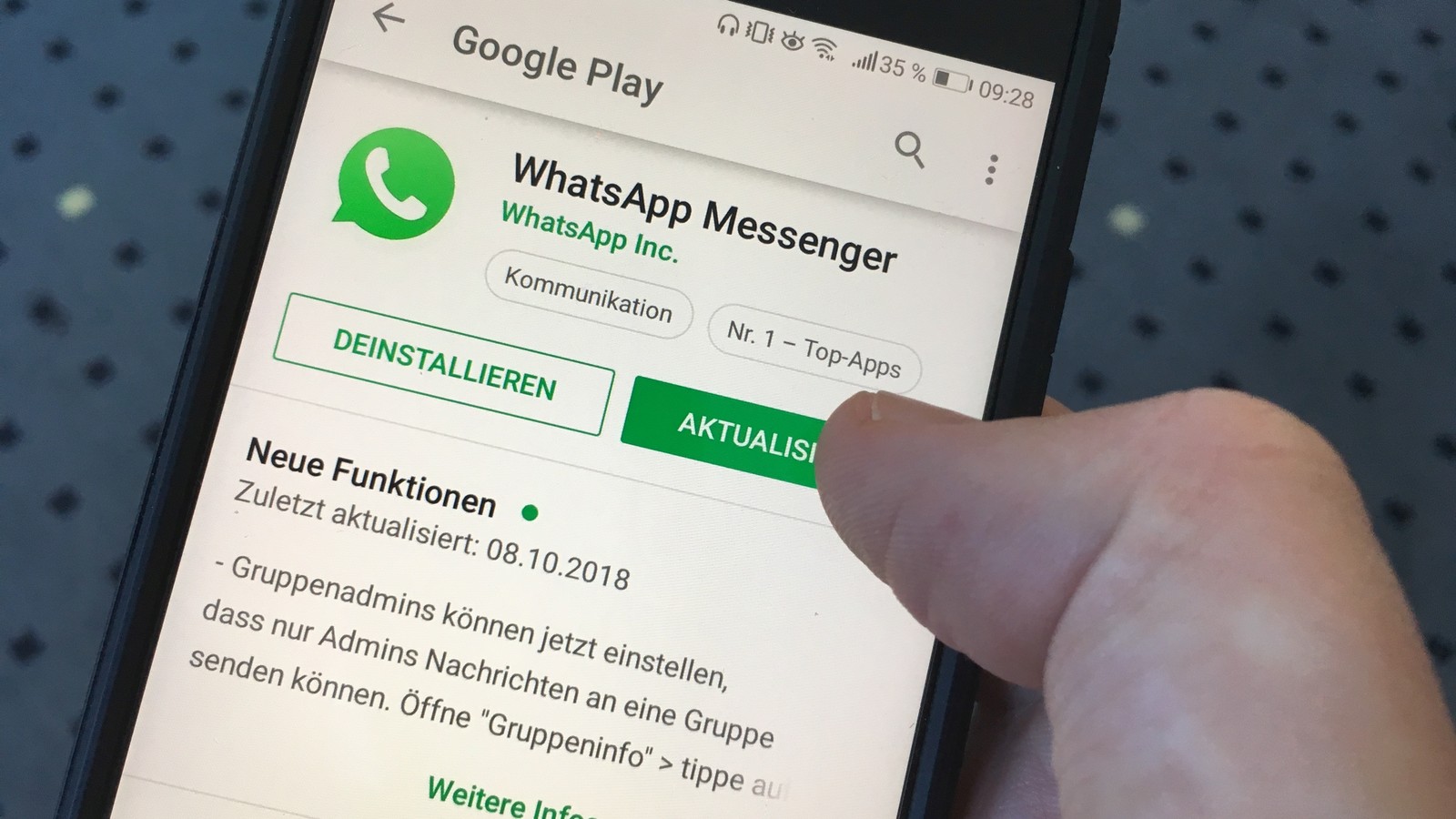 Wer Whatsapp aktualisiert kann wieder sicher kommunizieren. 