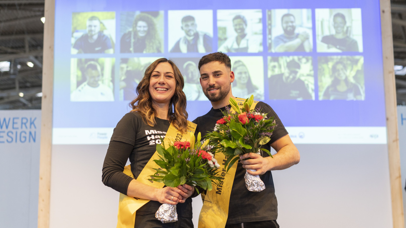 So sehen die Sieger 2023 von „Miss und Mister Handwerk 2023“ aus: Maren Kogge und Tarek Legat.